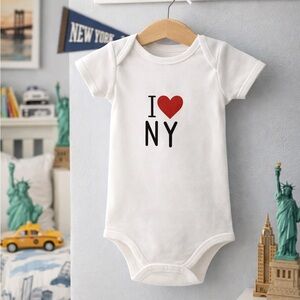 Gerber White 'I Heart NY' Baby Bodysuit